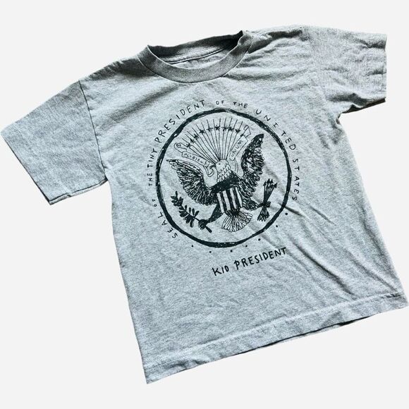 Youth Boys Tiny President of the United States Humor Graphic Tee Shirt - Sz 5/6 - Picture 1 of 1